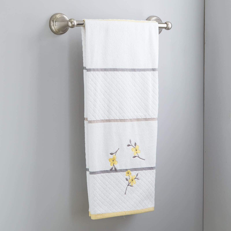 SKL HOME by Saturday Knight Ltd. - P0758000805103 Spring Garden Bath Towel, White, Bath Towel - Embroidered - Image 2